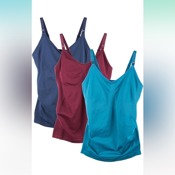 Caramel Cantina 3 Pack Women's Nursing Cami with Built In Bra - Picture 1 of 2